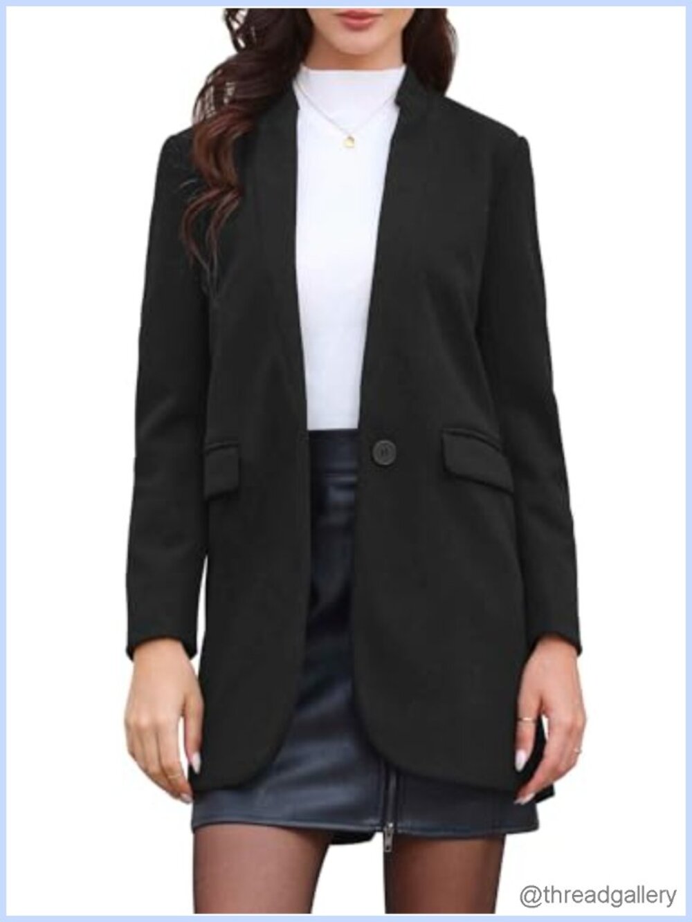 Womens Notch Collar Button Down Blazer Coat Business Casual Mid Long Peacoat